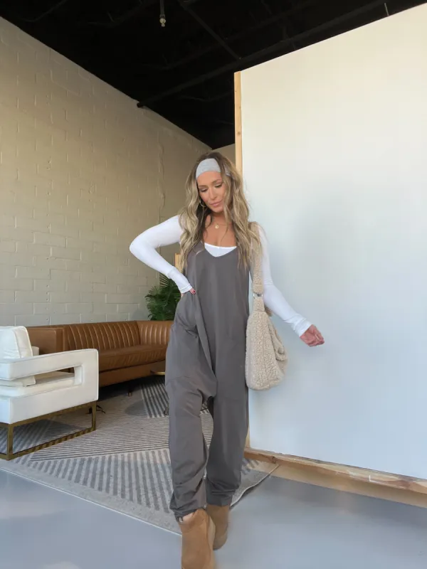 Day by Day Slouchy Jumpsuit Charcoal sold by Chic by Ally B
