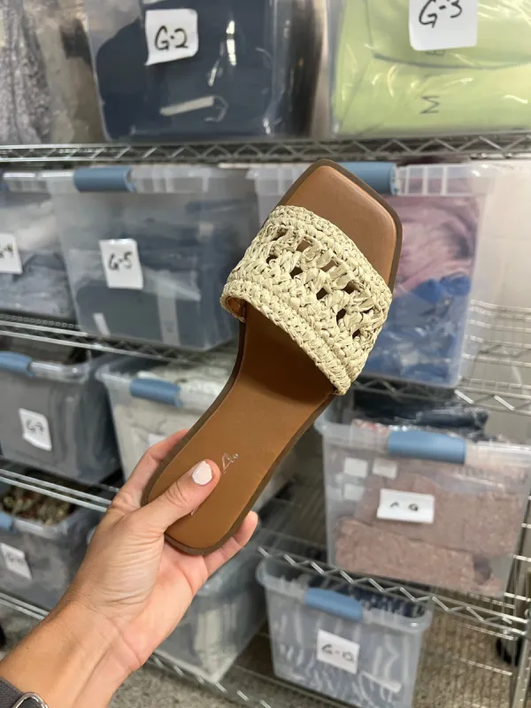 Ambessa Raffia Square Toe Slides sold by Chic by Ally B