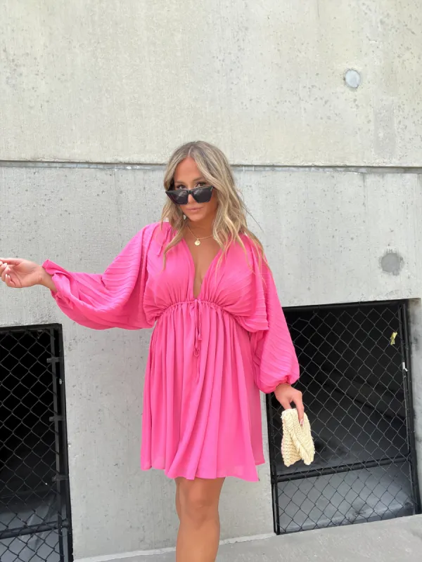 AVERY CHIFFON MINI DRESS PINK sold by Chic by Ally B