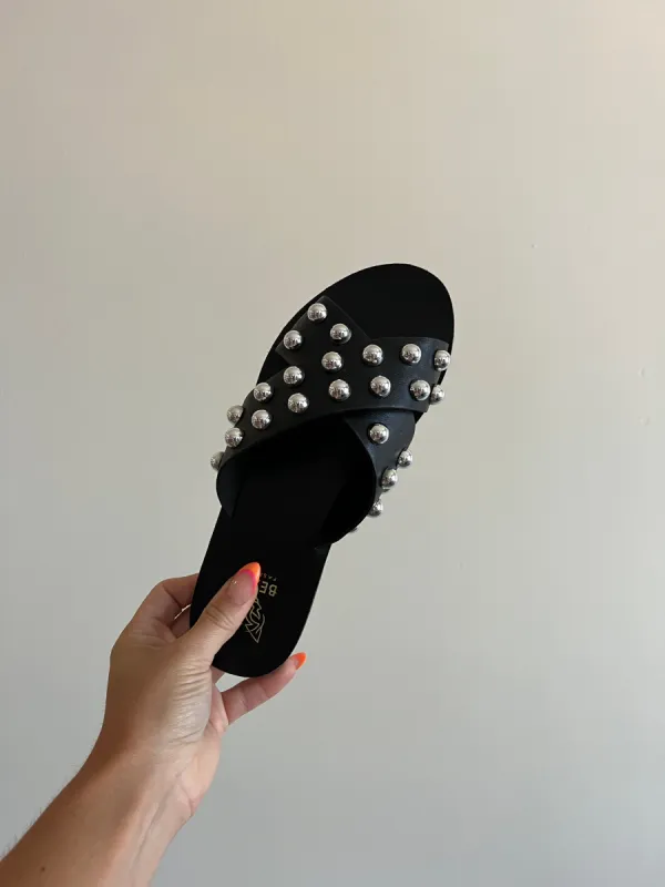 CASUAL STUDDED SLIDES BLACK sold by Chic by Ally B