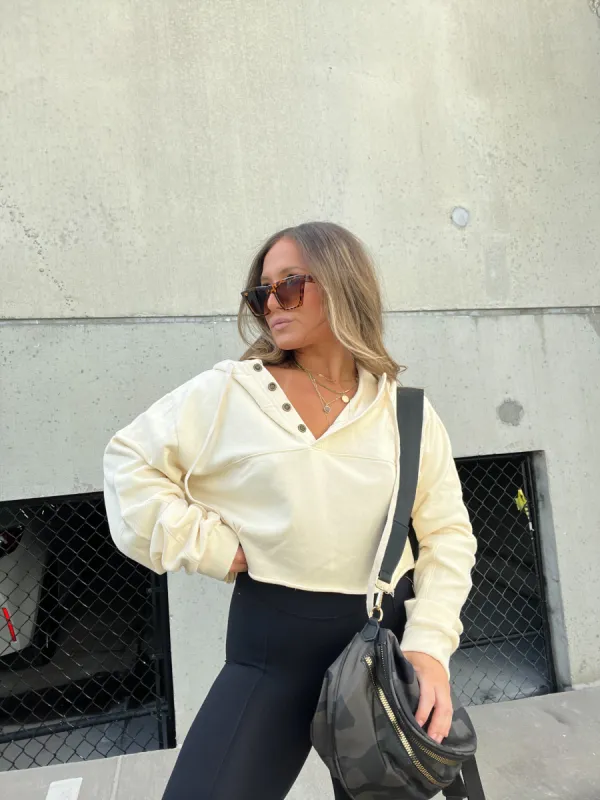 Into You Cropped Hoodie Cream sold by Chic by Ally B