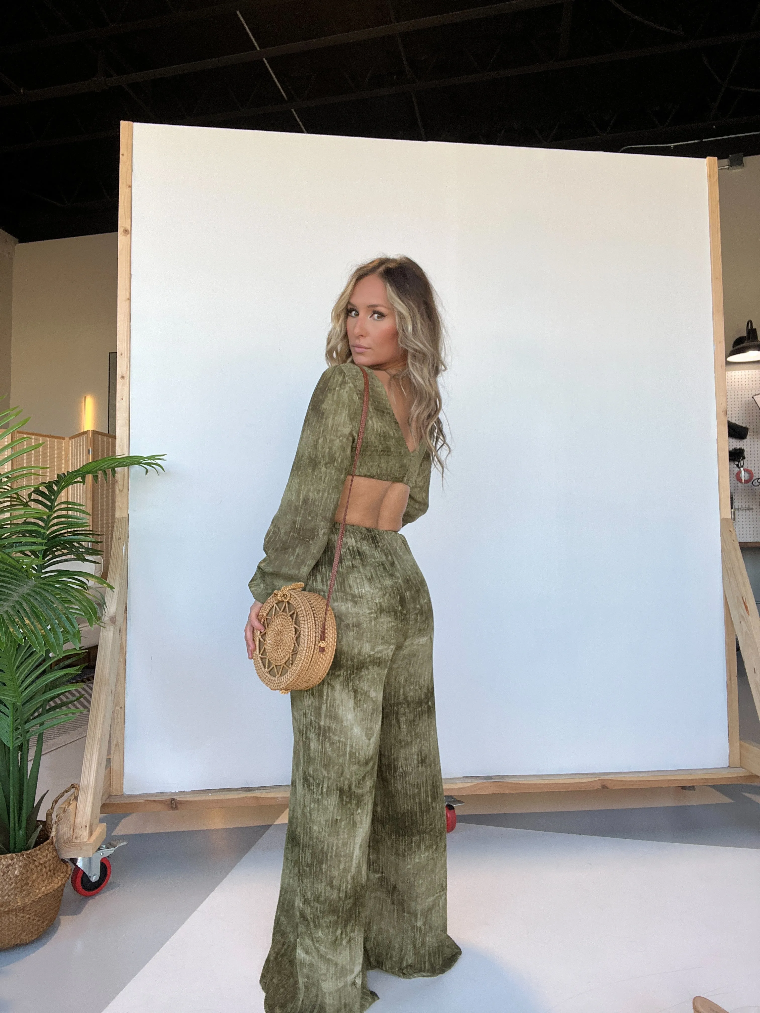 Blair Tie Dye Jumpsuit Olive sold by Chic by Ally B product image thumbnail 4