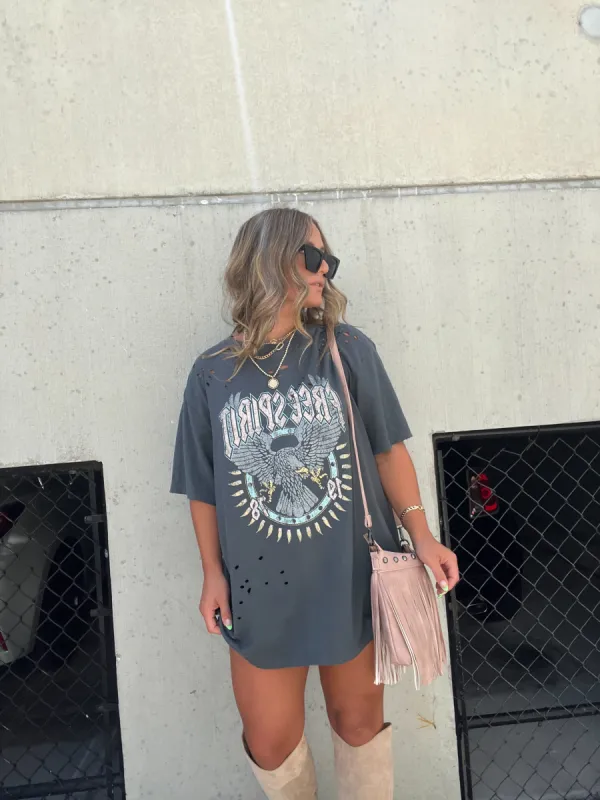 1978 Eagle Distressed Tee Slate sold by Chic by Ally B