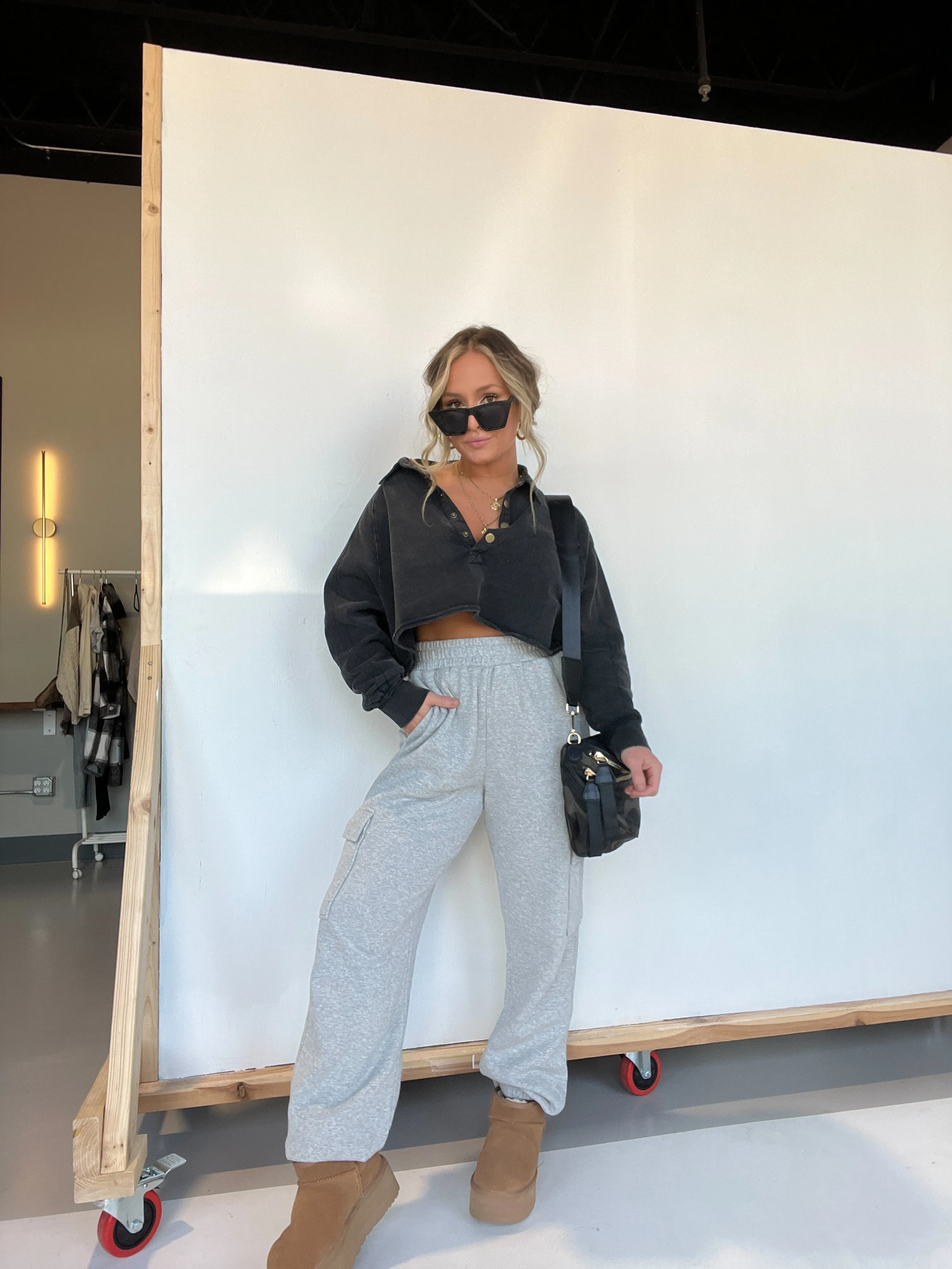 FP Dupe Cropped Sweatshirt Black sold by Chic by Ally B product image thumbnail 4