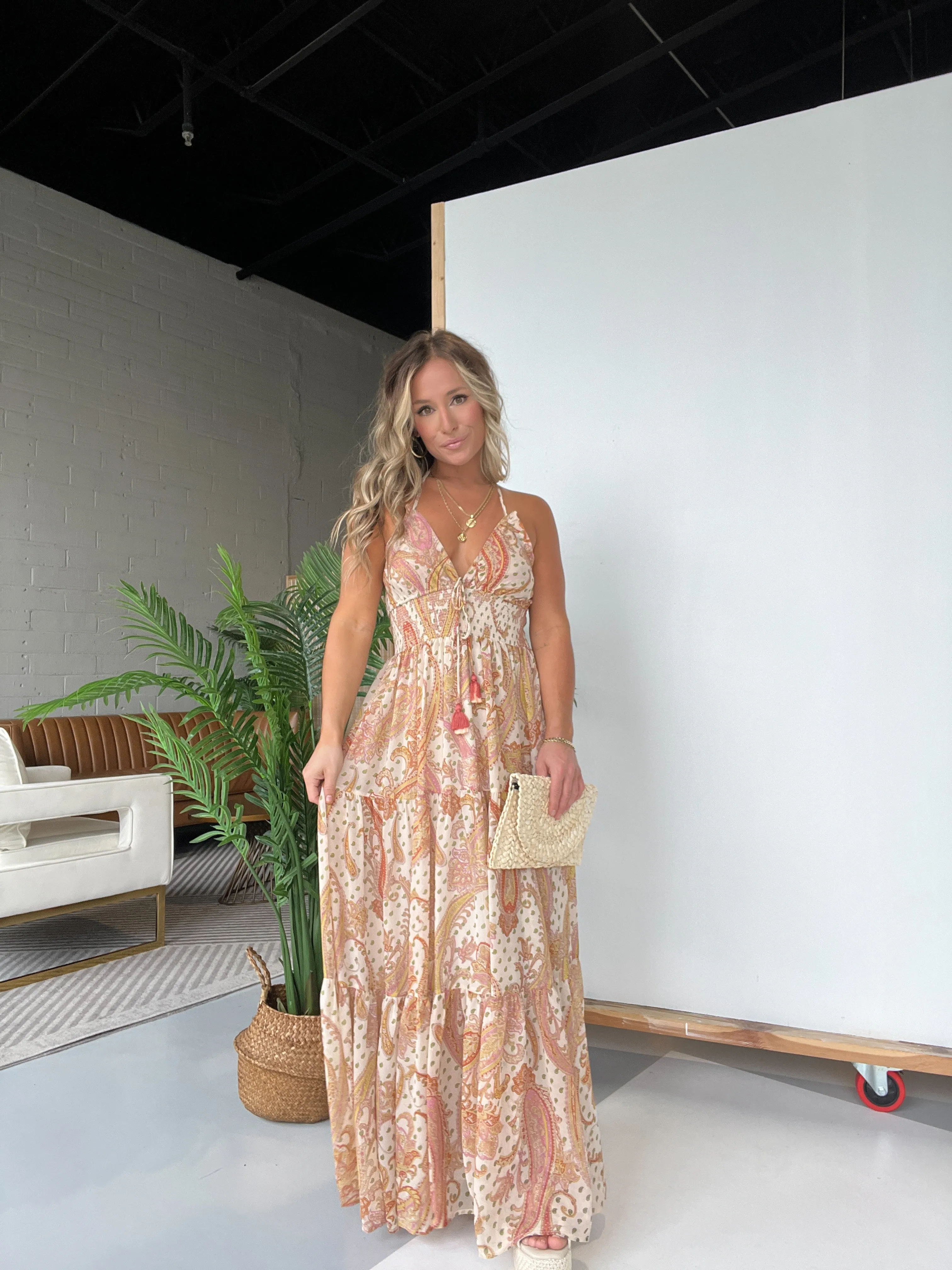 Serefina Venetian Maxi Dress Blush sold by Chic by Ally B product image thumbnail 3