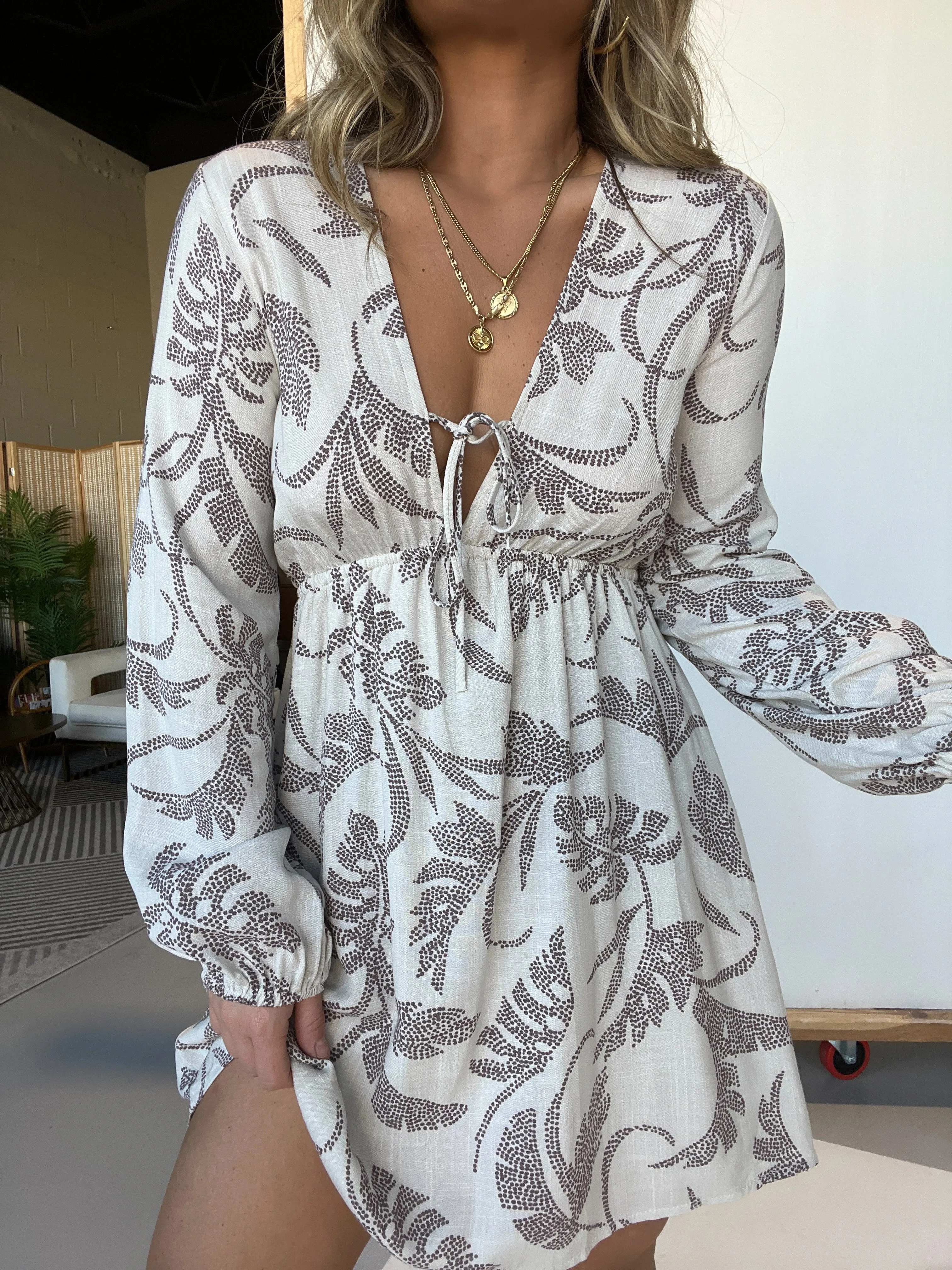 Florence Floral Mini Dress Ivory sold by Chic by Ally B product image thumbnail 3