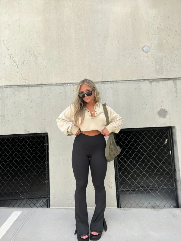 Run With Me Slit Flares Black sold by Chic by Ally B