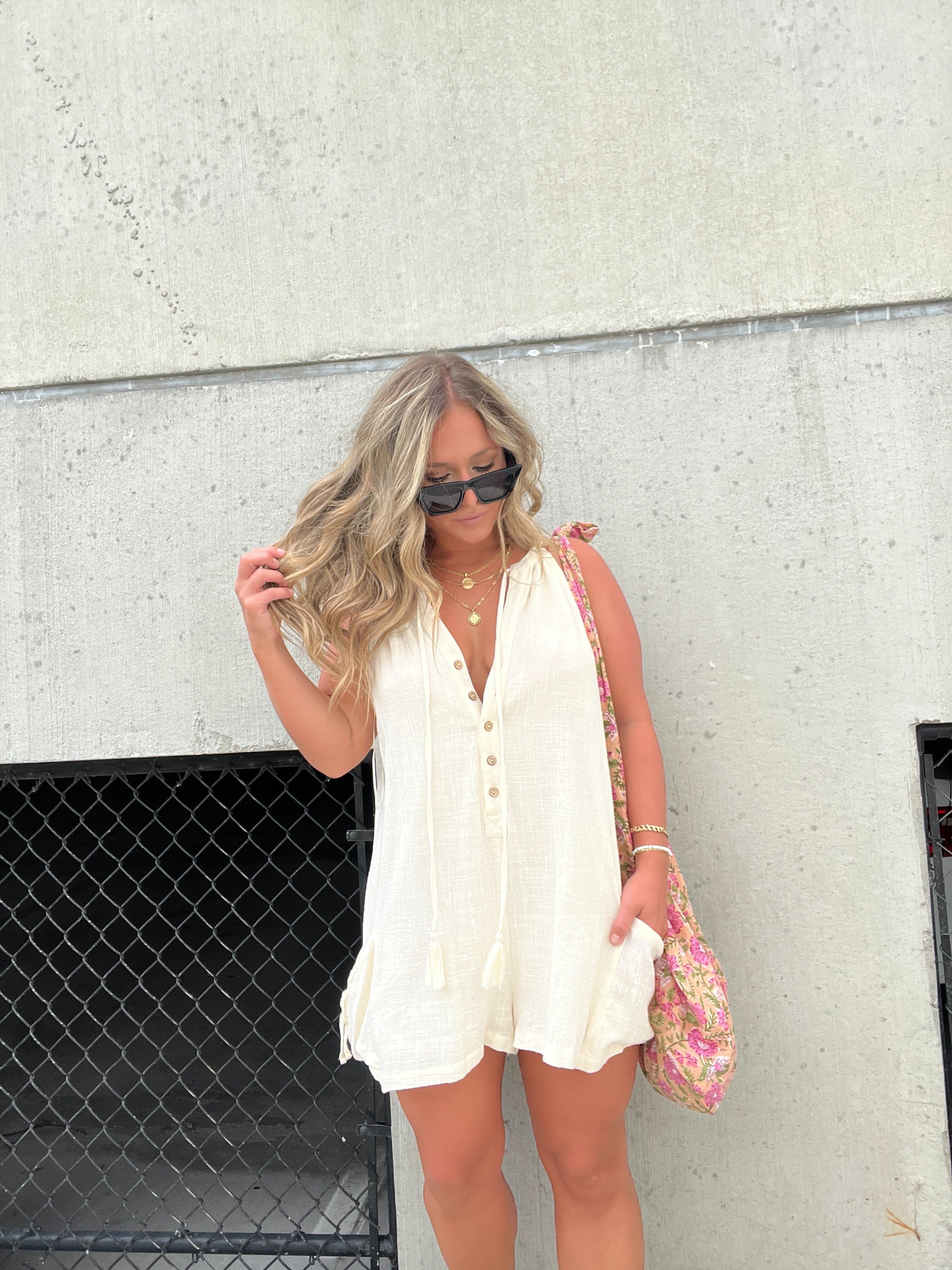 Always At Ease Romper Cream sold by Chic by Ally B