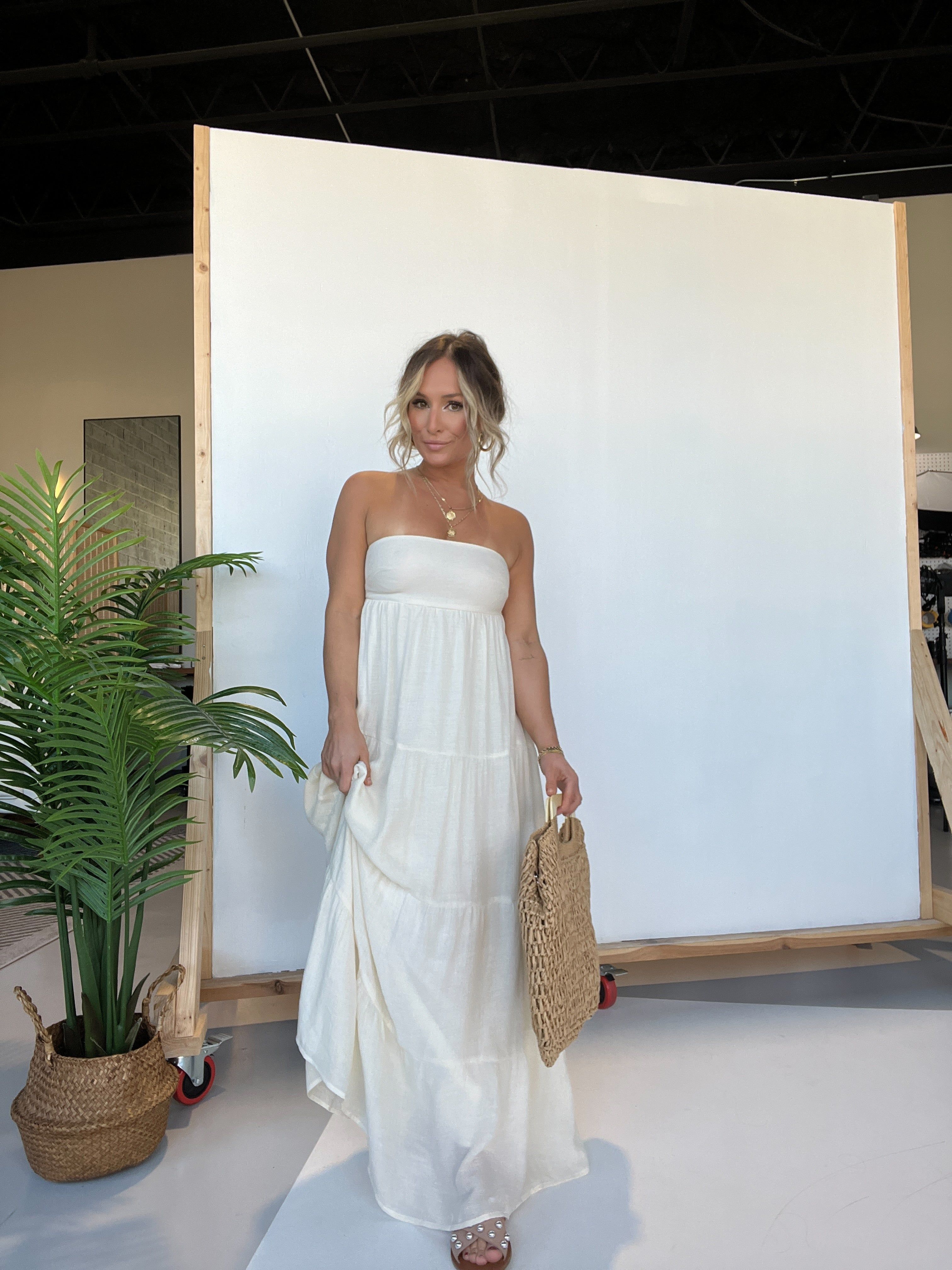 Santorini Strapless Maxi Dress Ivory sold by Chic by Ally B product image thumbnail 4