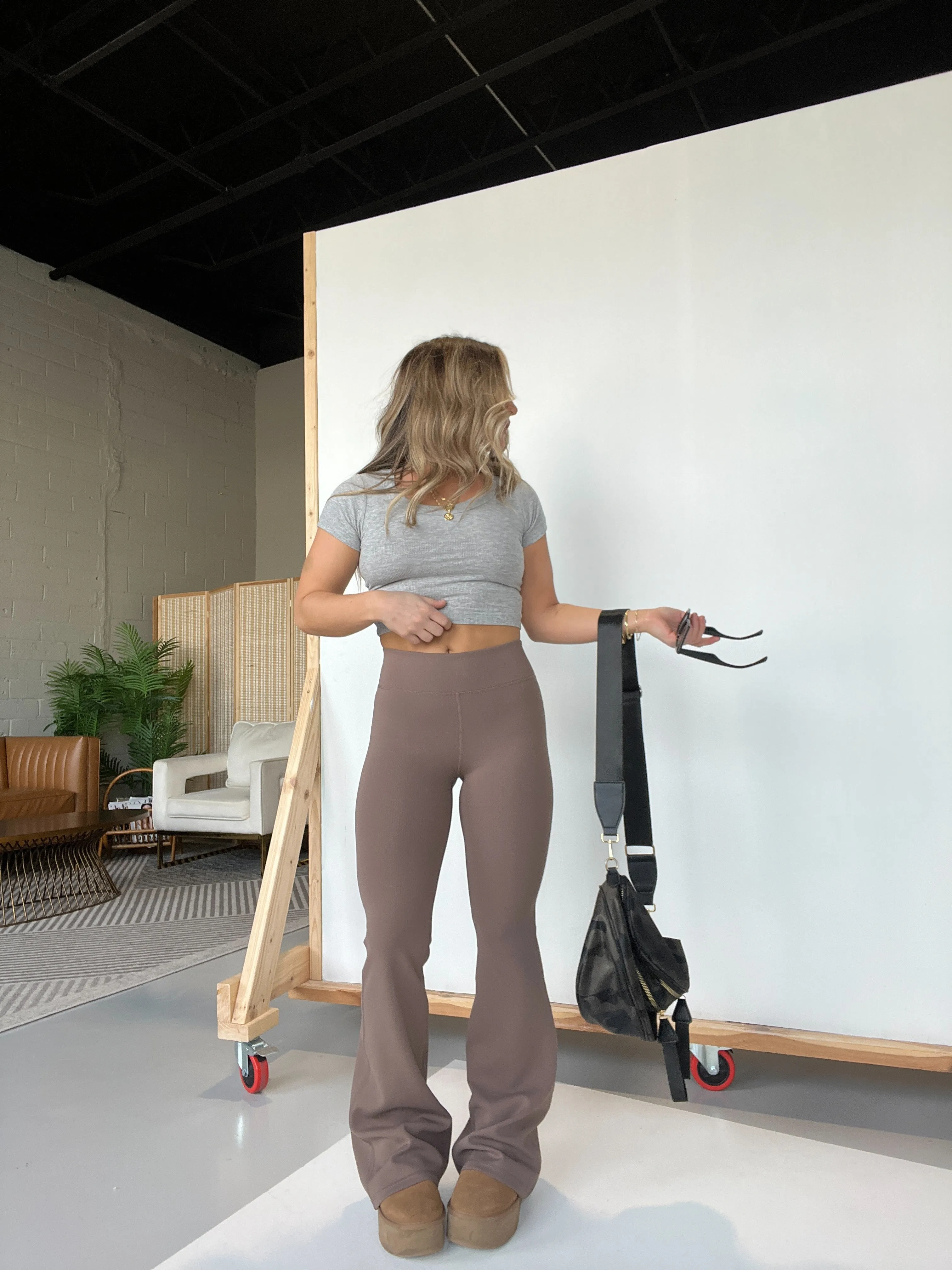 Simply Flared Pants Deep Taupe sold by Chic by Ally B product image thumbnail 3