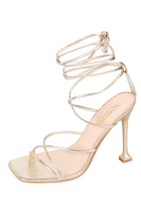 Ready For It Strappy Stiletto Heels Gold sold by Chic by Ally B