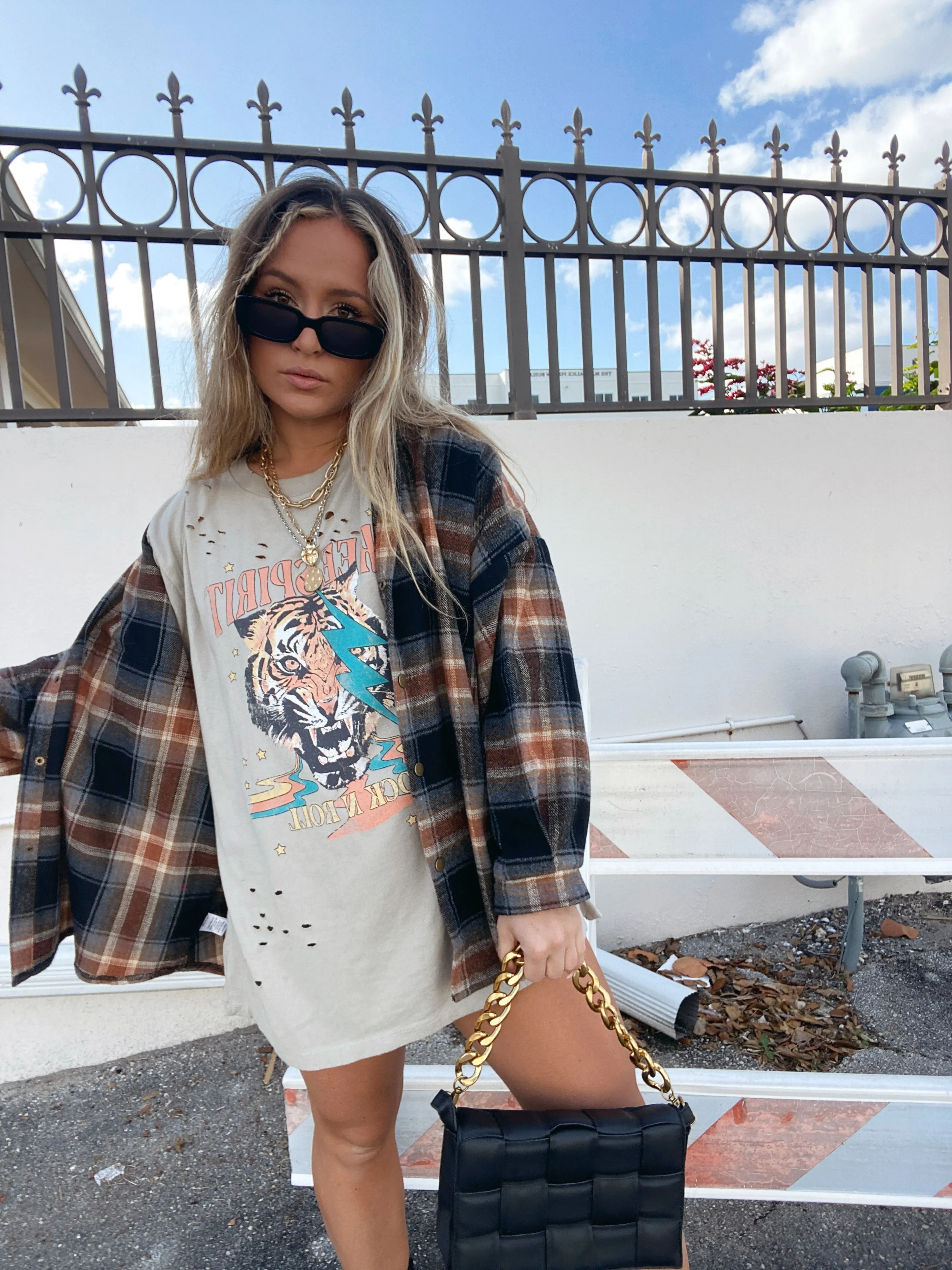 FREE SPIRIT DISTRESSED TEE BLUE LIGHTENING sold by Chic by Ally B product image thumbnail 2