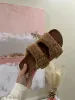 Blowout Stacked Double Strap Slides Brown Fur sold by Chic by Ally B