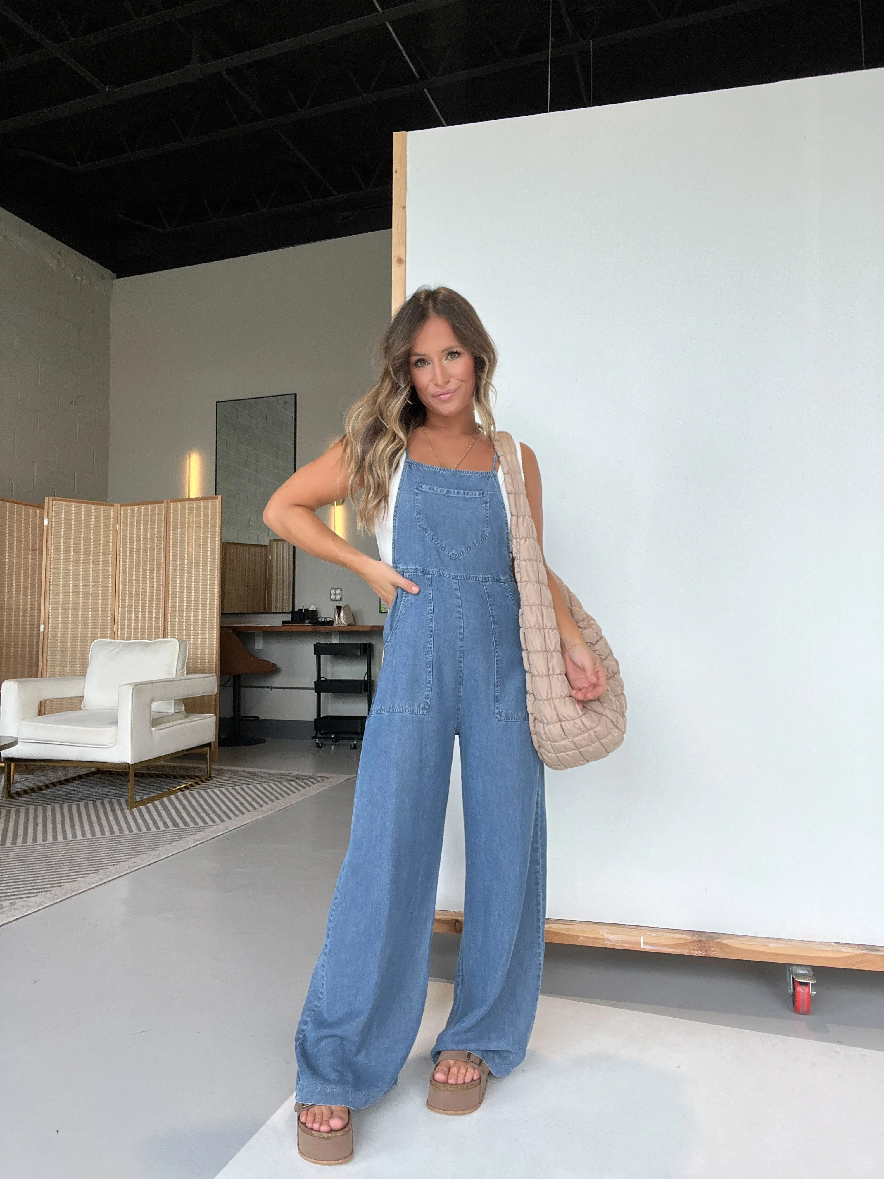 Farrah Tencel Wide Leg Overalls sold by Chic by Ally B product image thumbnail 3