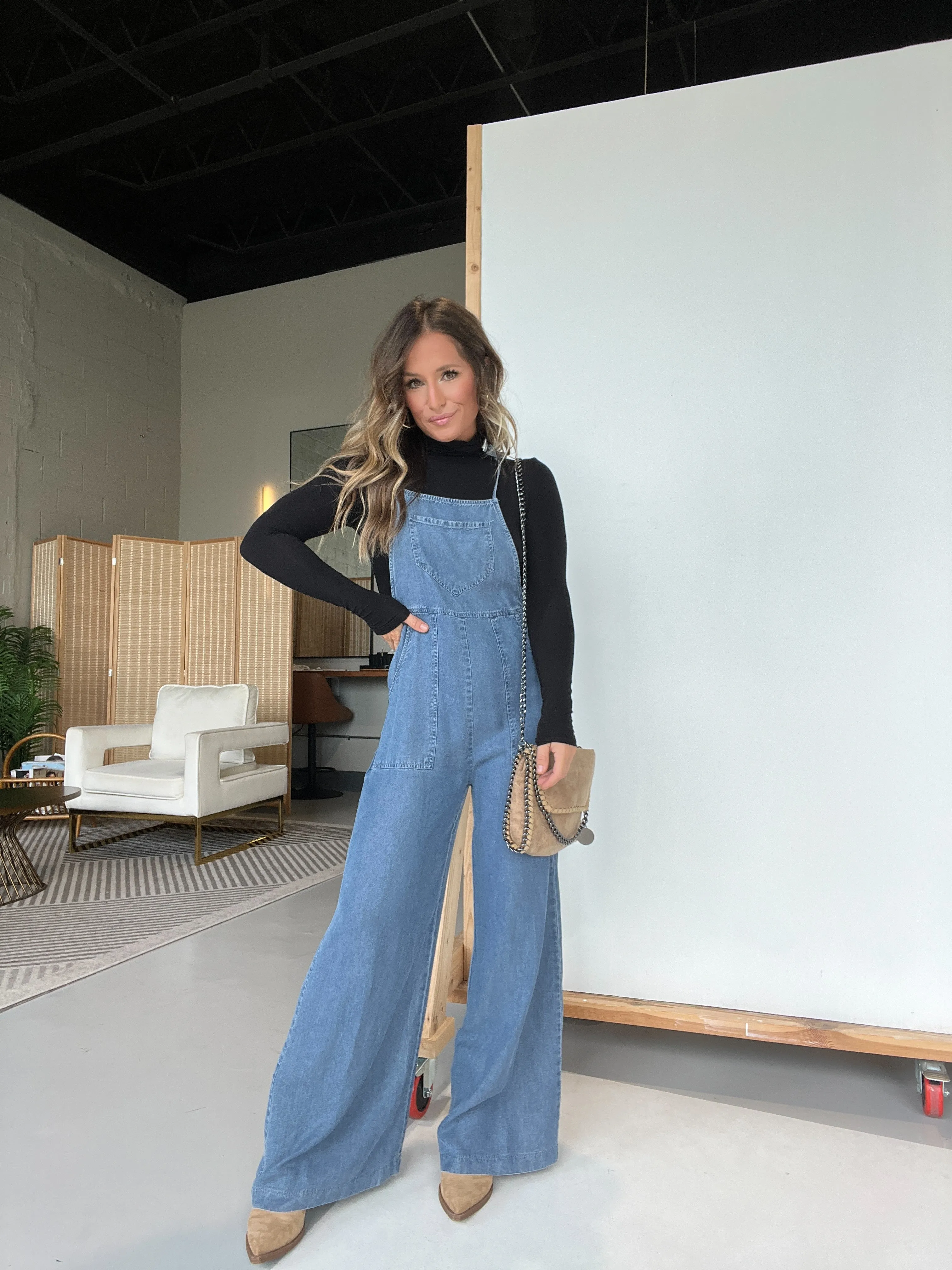 Farrah Tencel Wide Leg Overalls sold by Chic by Ally B product image thumbnail 4