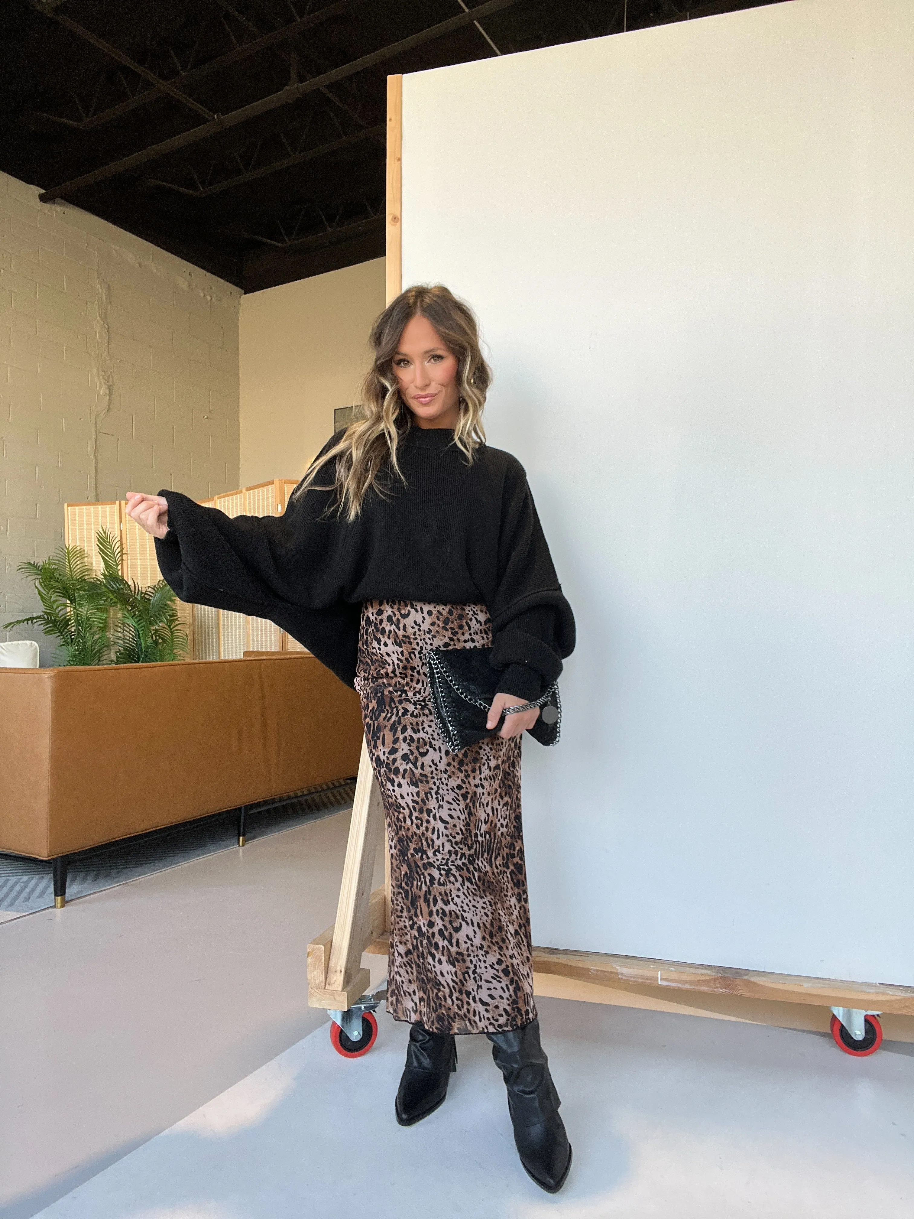 Onto You Mesh Midi Skirt Leopard sold by Chic by Ally B product image thumbnail 5