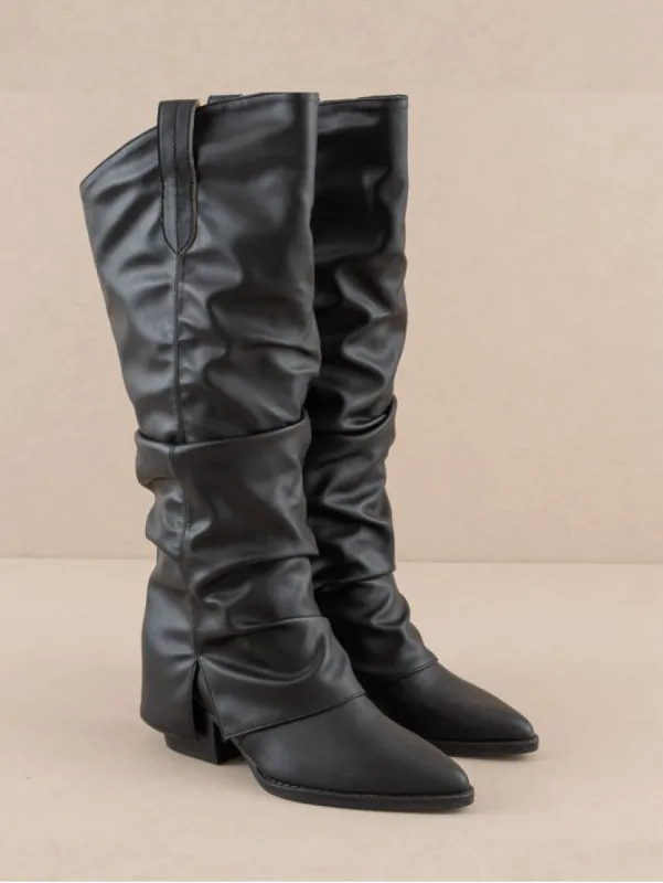 Thea Fold Over Boot Black sold by Chic by Ally B