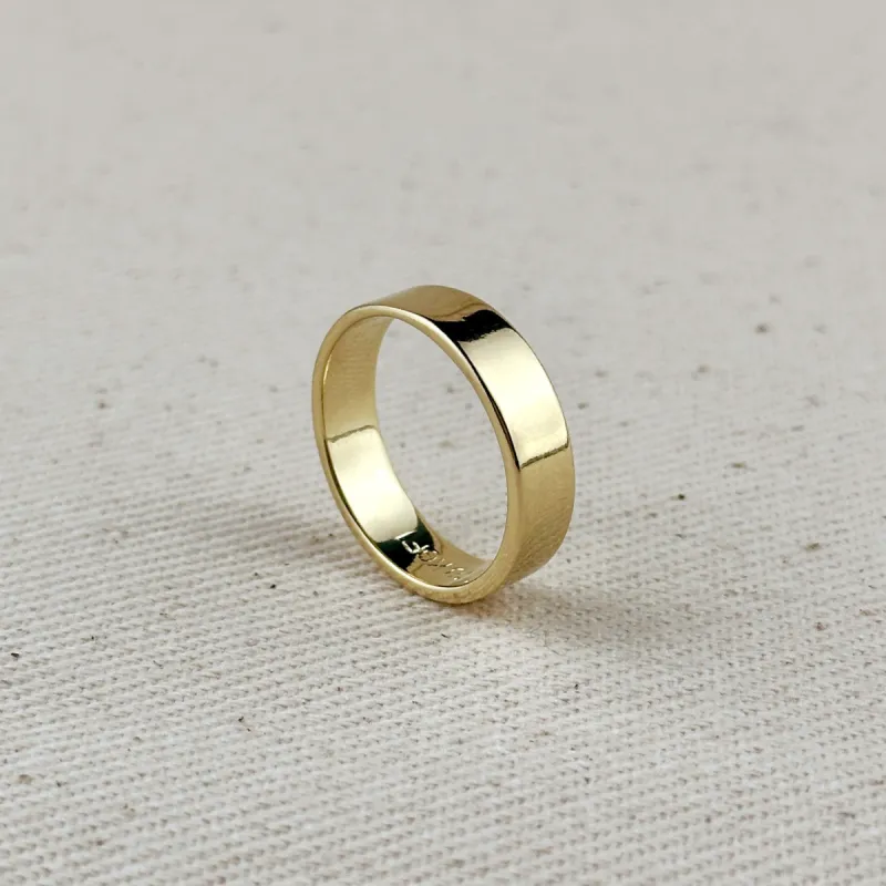 Flat Band 18K Gold Ring sold by Chic by Ally B