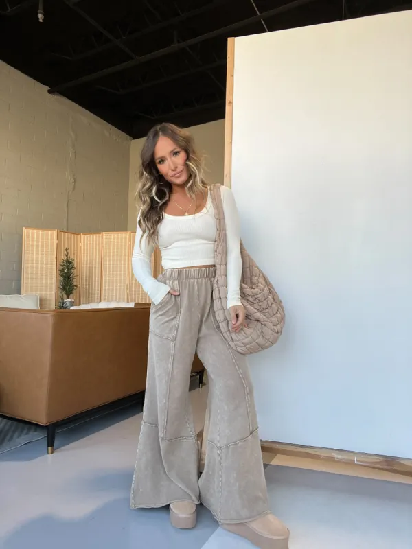 Mellow Morning Boho Lounge Pants Toast sold by Chic by Ally B