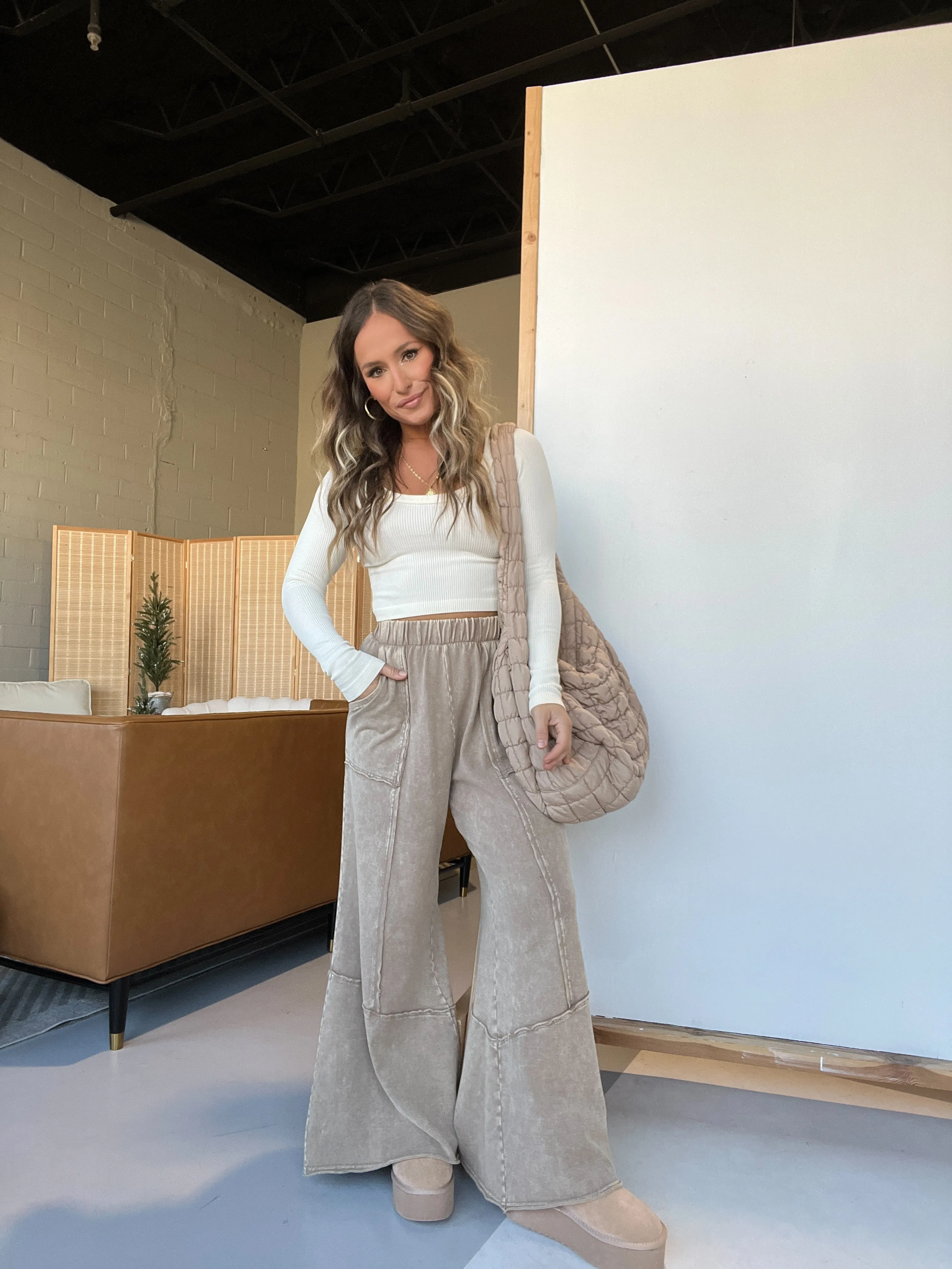 Mellow Morning Boho Lounge Pants Toast sold by Chic by Ally B product image thumbnail 5