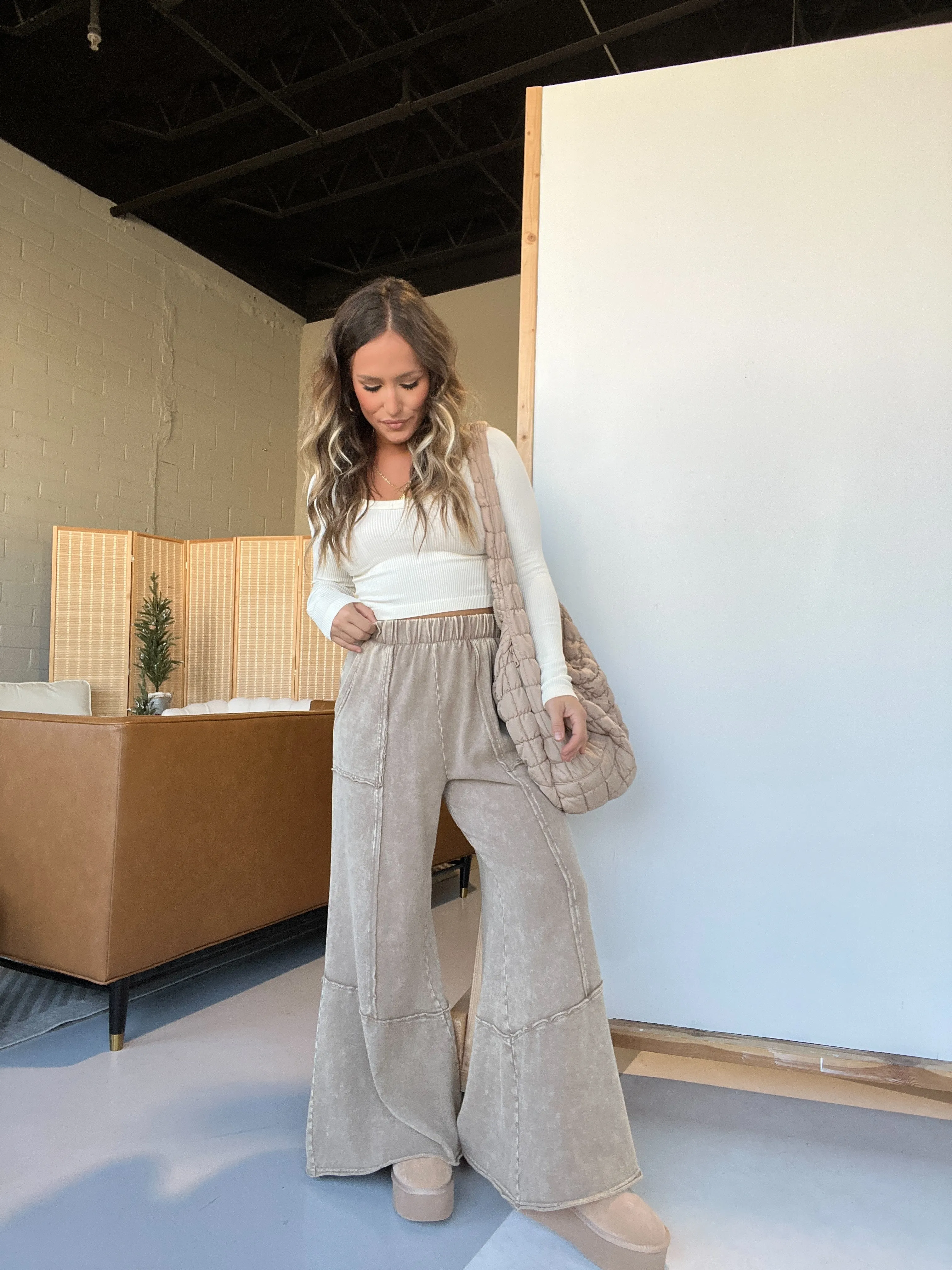 Mellow Morning Boho Lounge Pants Toast sold by Chic by Ally B product image thumbnail 4