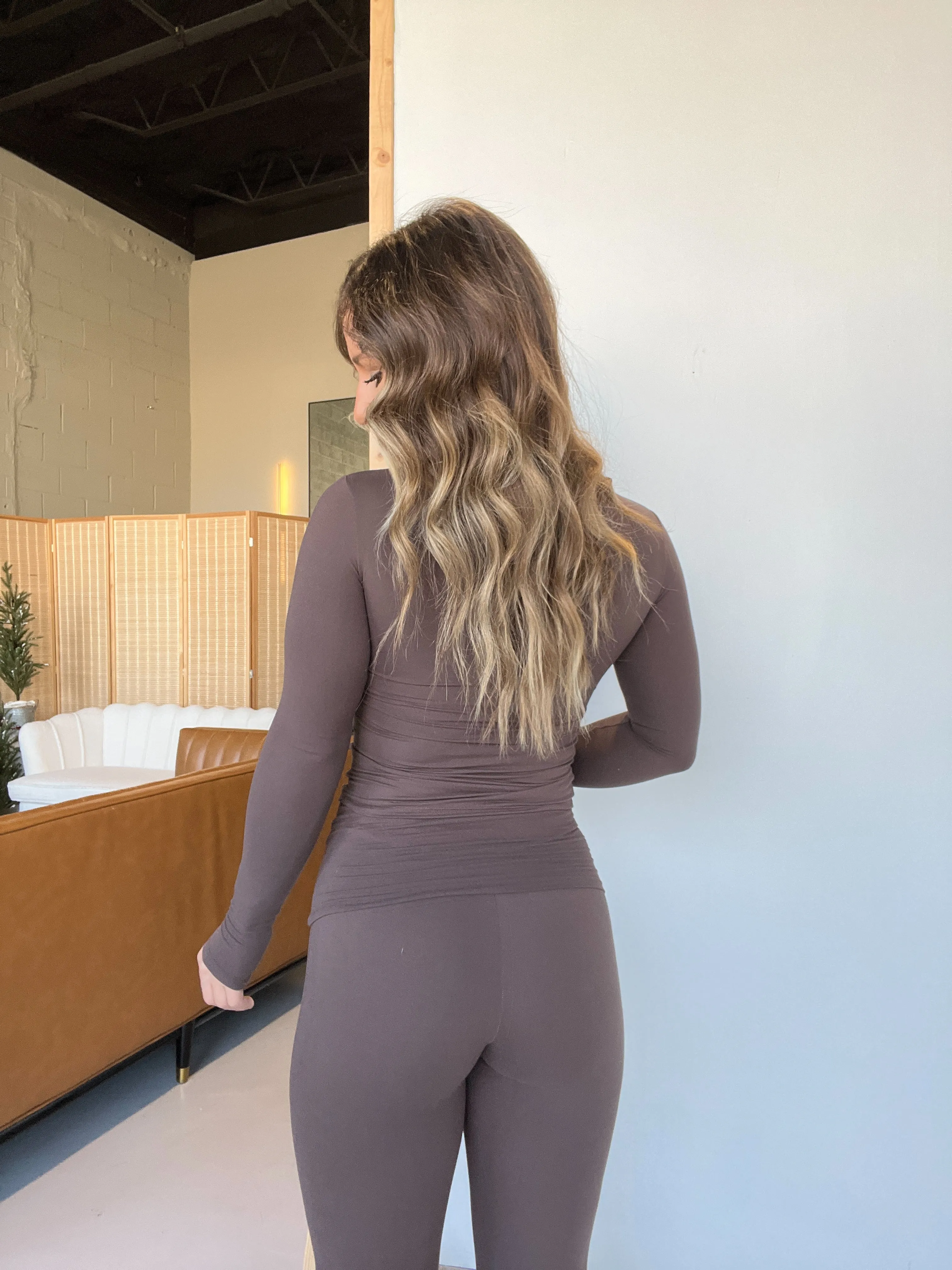 Early 2000's Fitted Long Sleeve Top Chocolate sold by Chic by Ally B product image thumbnail 3