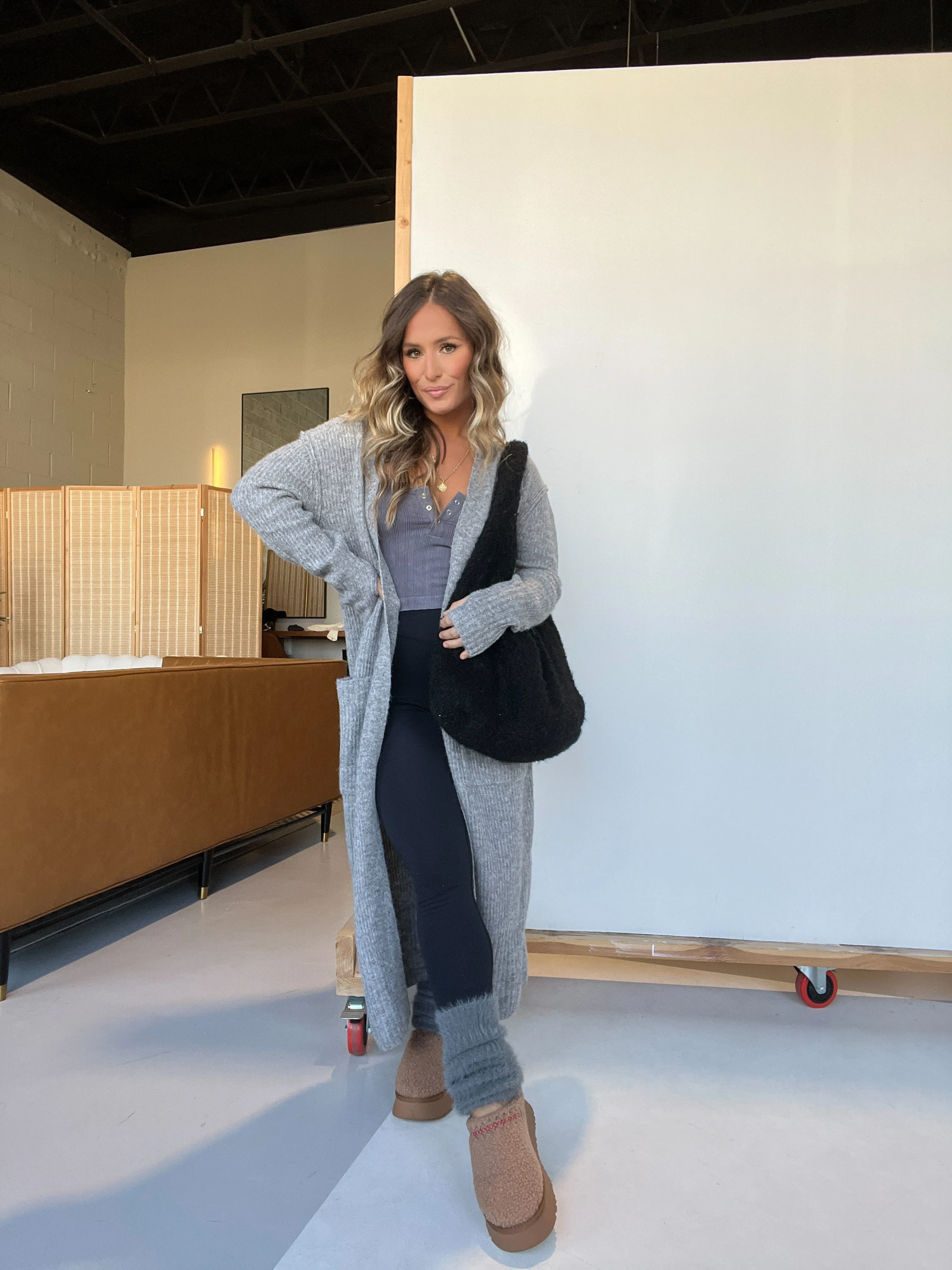 Winter Day Long Cardigan Grey sold by Chic by Ally B product image thumbnail 2