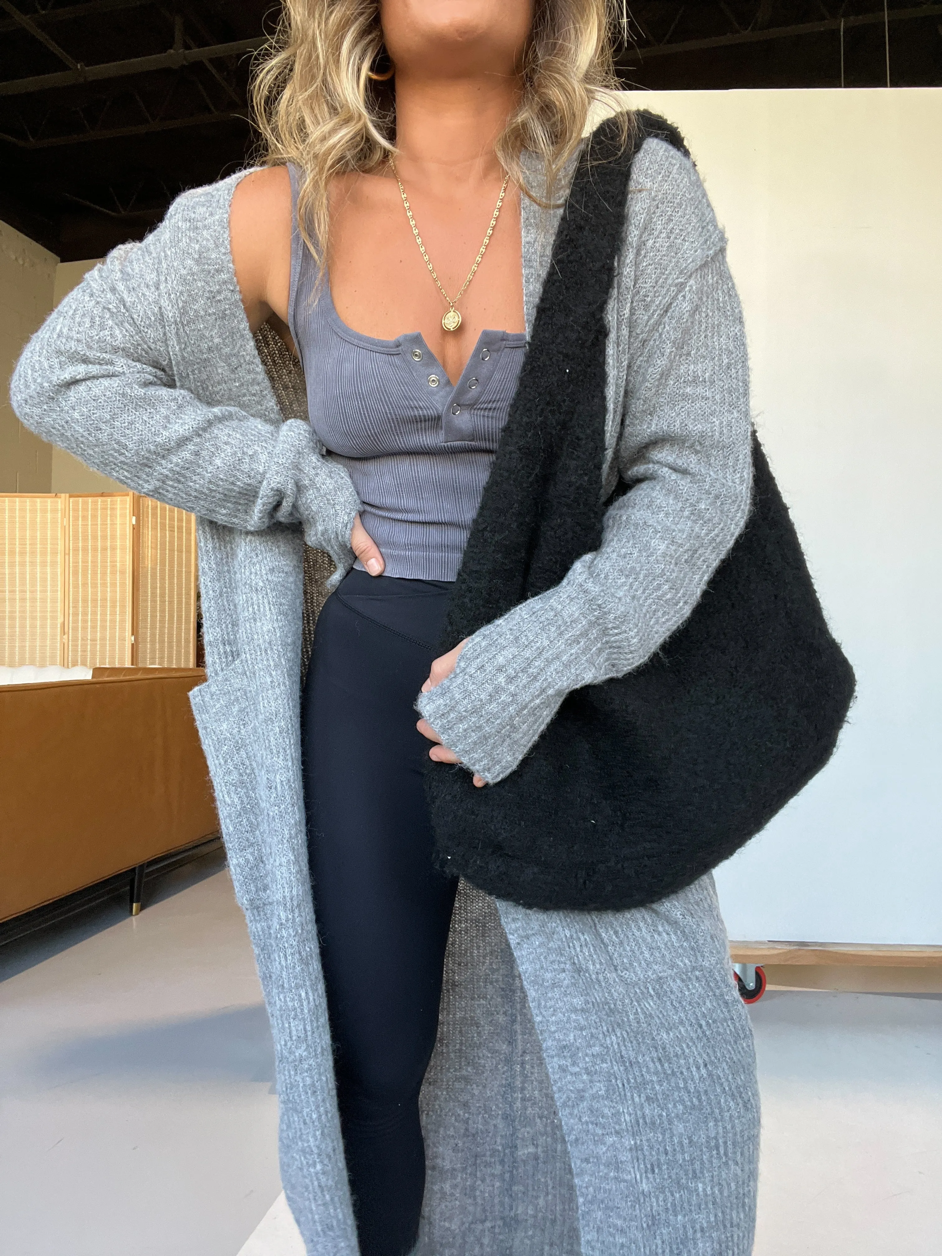 Winter Day Long Cardigan Grey sold by Chic by Ally B product image thumbnail 3