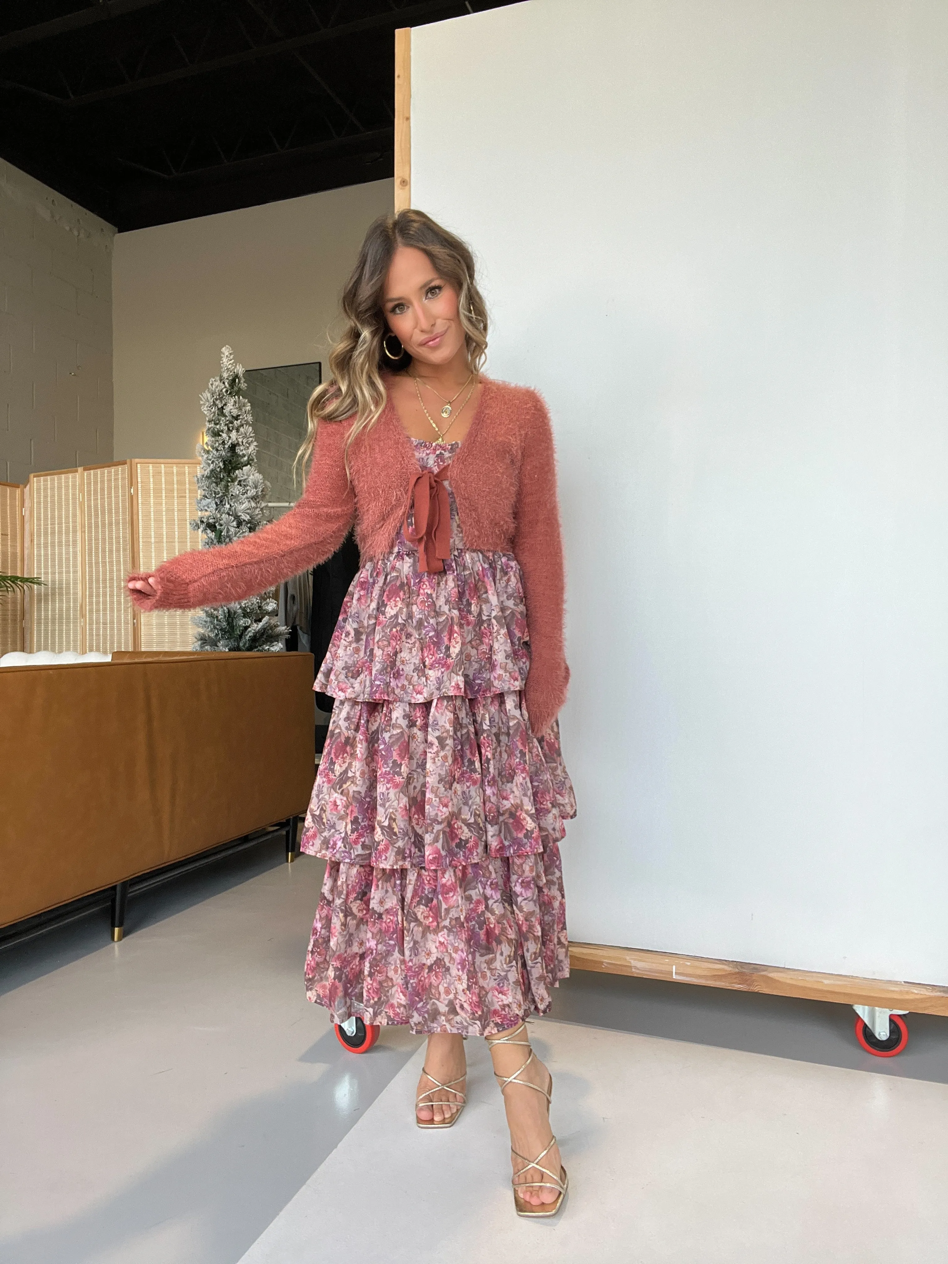 Fall Wedding Tiered Floral Midi Dress Multi sold by Chic by Ally B product image thumbnail 2