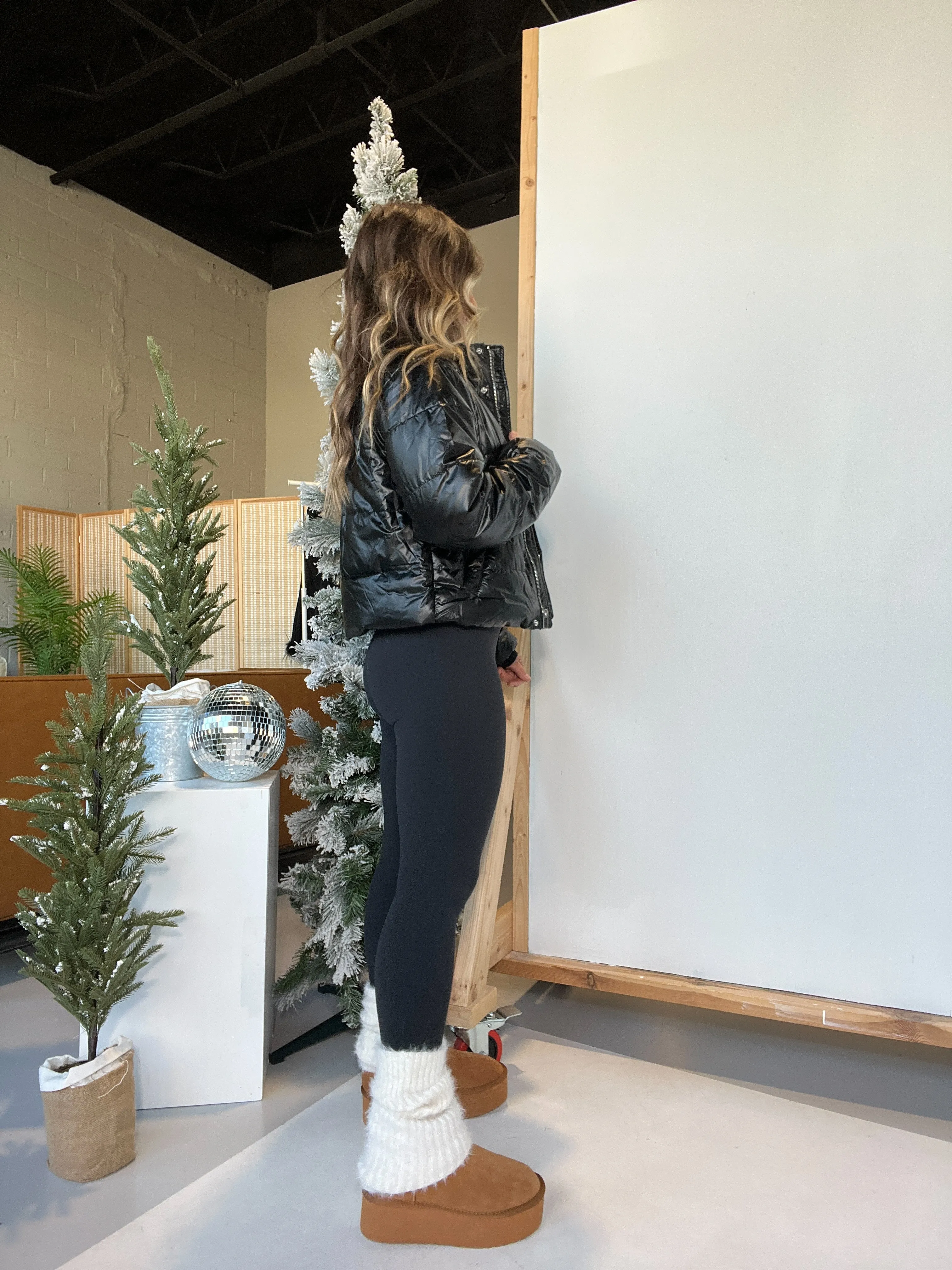 Cold Front Patent Cropped Jacket Black sold by Chic by Ally B product image thumbnail 3