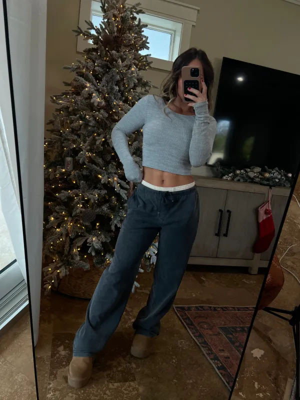 Fall Staple Boxer Sweatpants Charcoal sold by Chic by Ally B