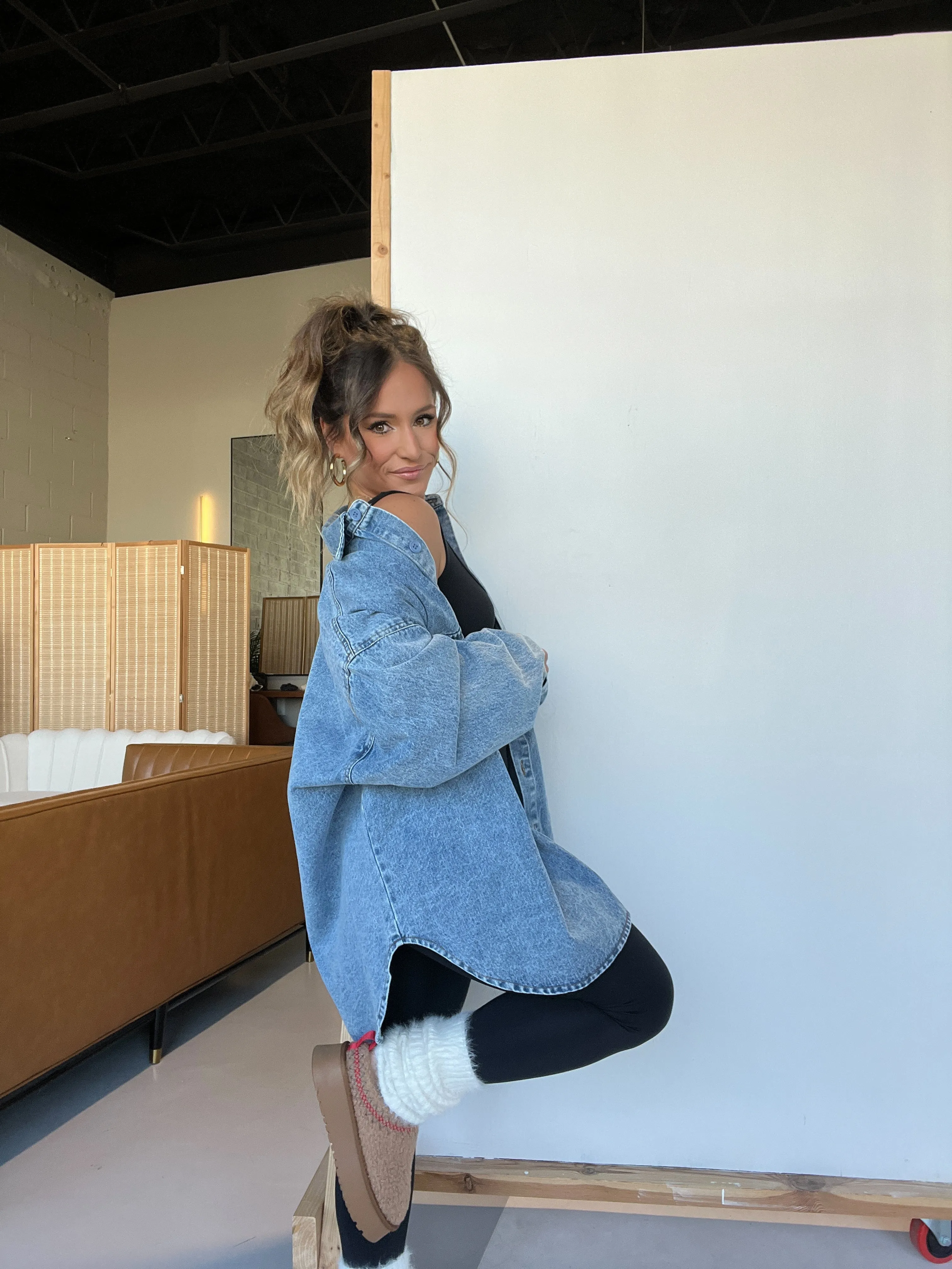 Oversized It Girl Blue Denim Jacket sold by Chic by Ally B product image thumbnail 3
