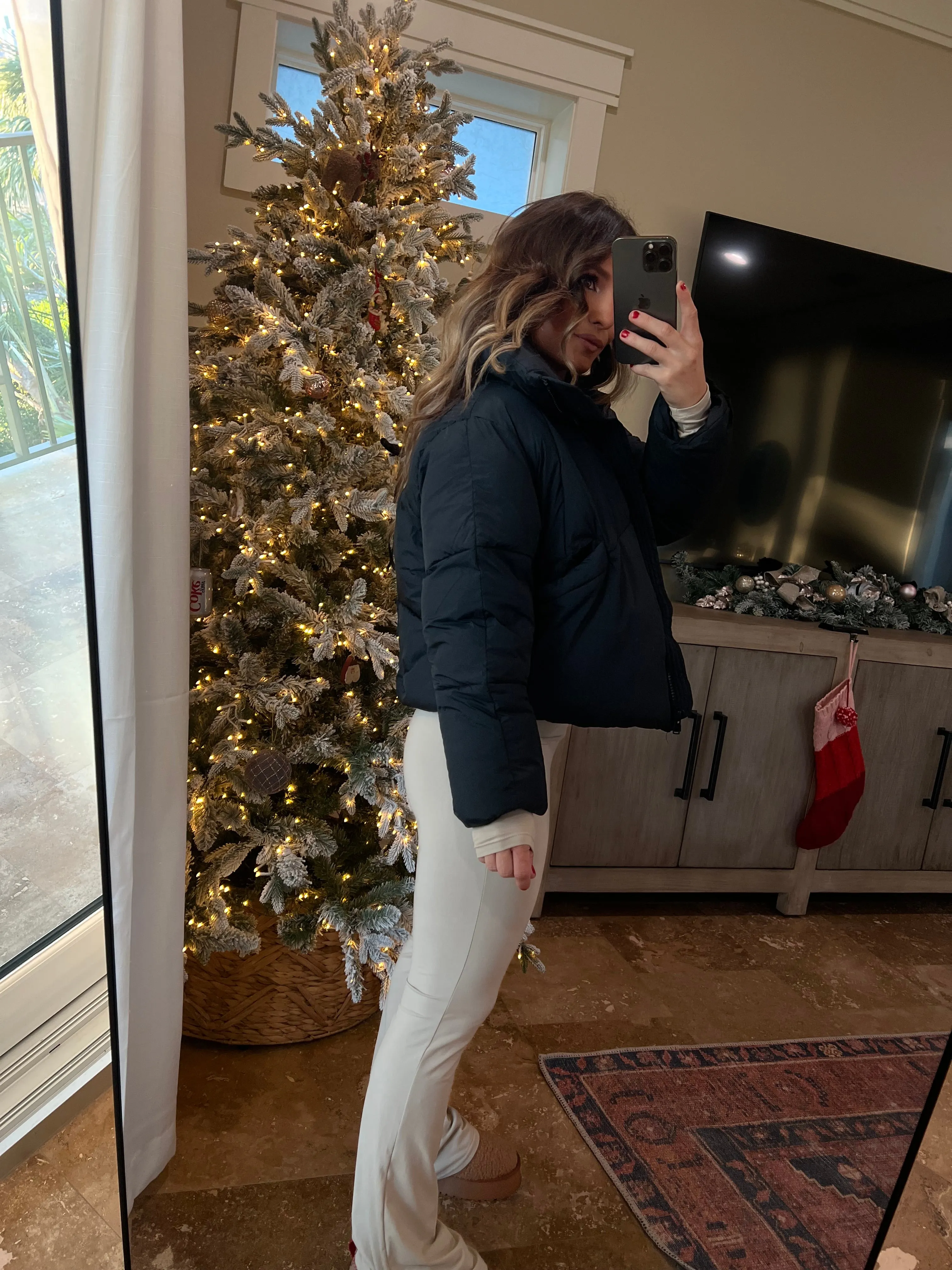 Christmas Shopping Puffer Jacket Black sold by Chic by Ally B product image thumbnail 4