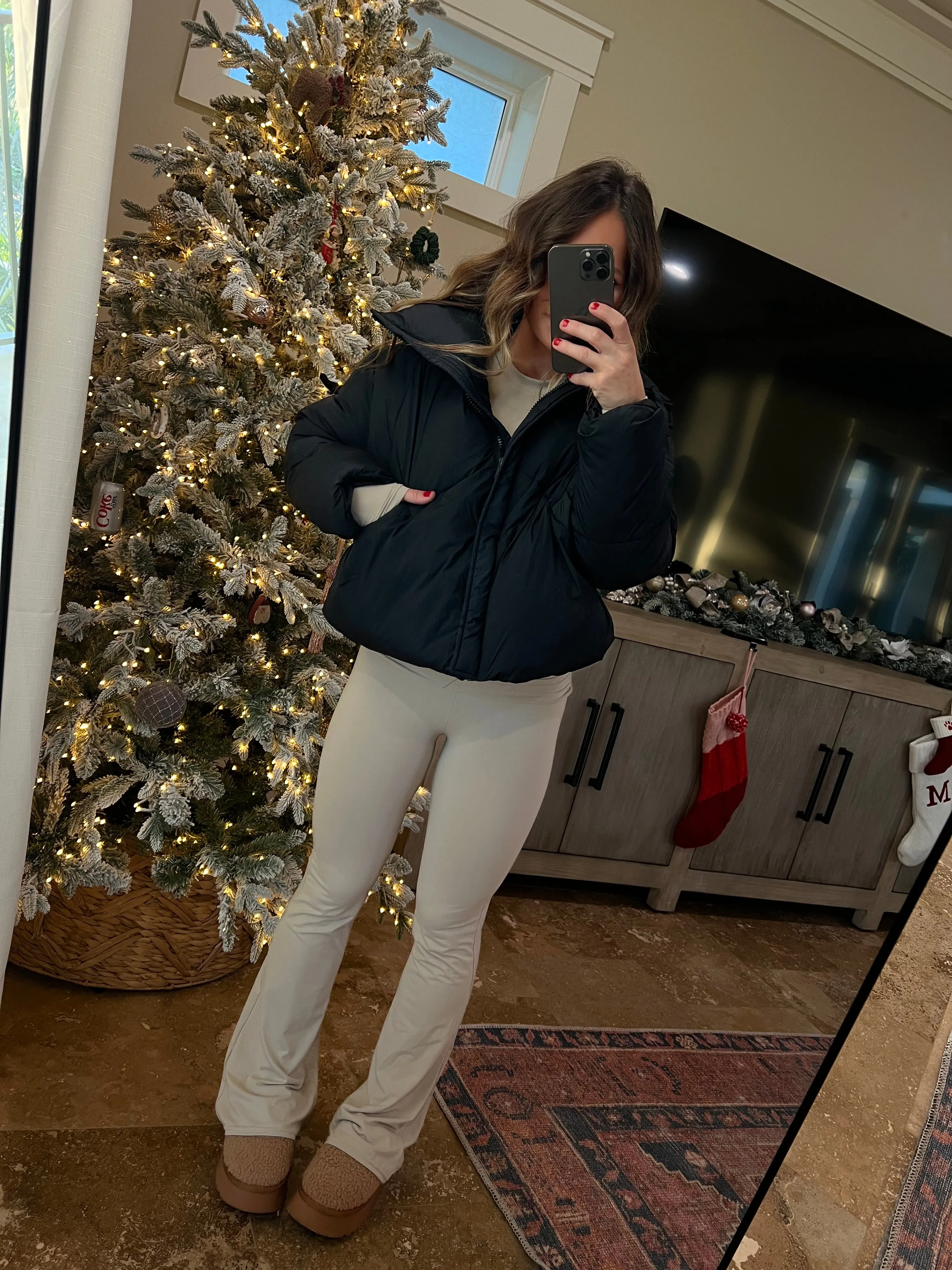 Christmas Shopping Puffer Jacket Black sold by Chic by Ally B product image thumbnail 3