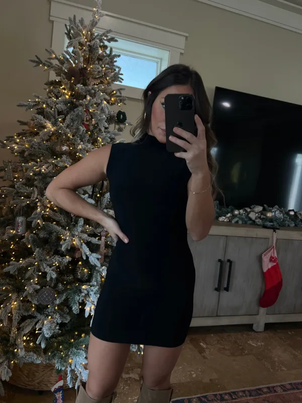 Cocktails with You Slinky Mini Dress Black sold by Chic by Ally B