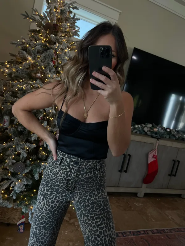 New Years Trip Satin Mini Top Black sold by Chic by Ally B