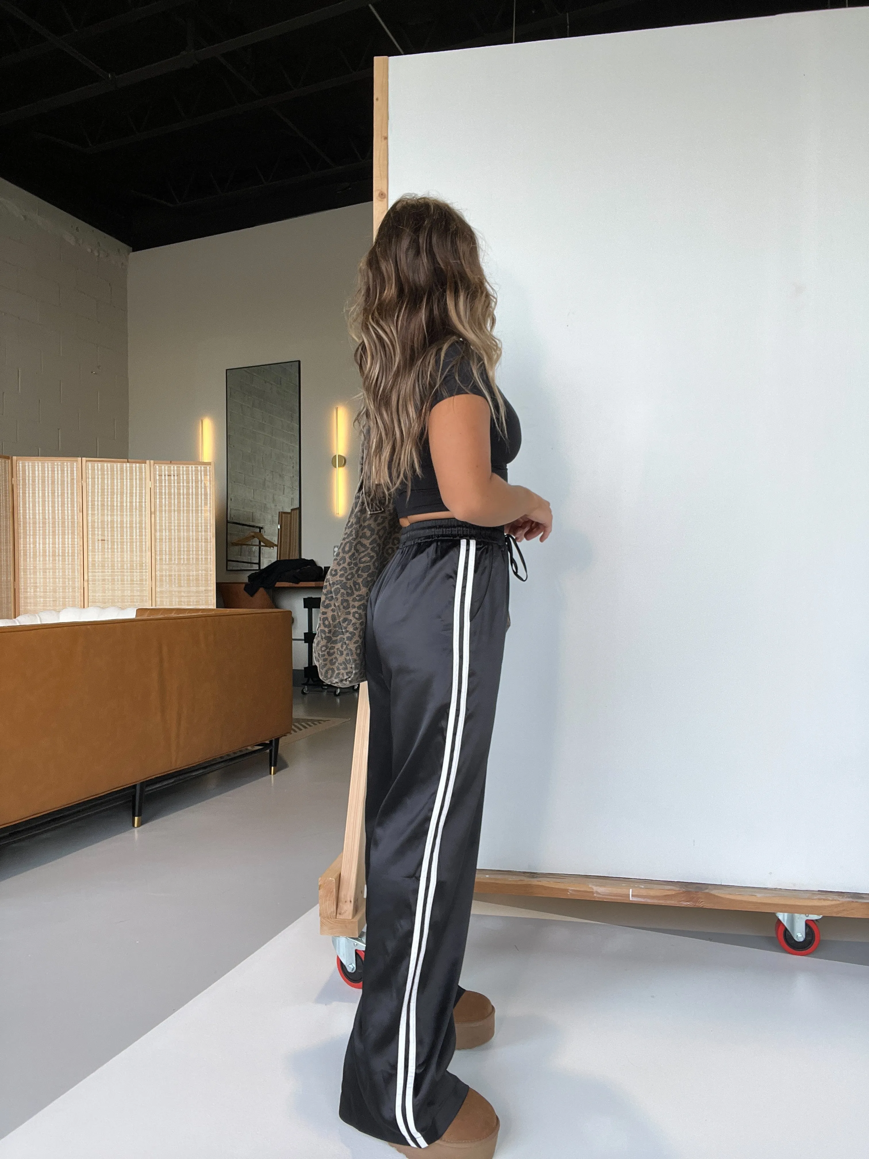 Sporty Spice Satin Track Pants Black sold by Chic by Ally B product image thumbnail 5