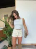 Little Beaux Ruffle Shorts Cream sold by Chic by Ally B