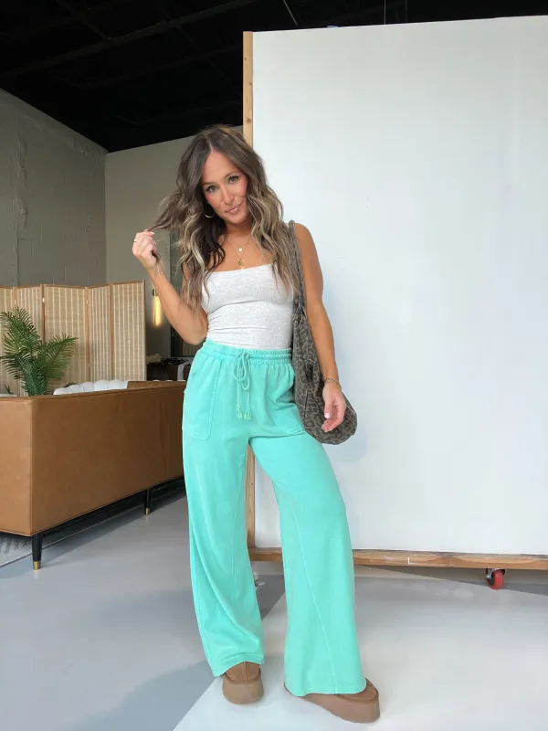 Bloome Wide Leg Pants Sea Foam sold by Chic by Ally B