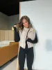Hallie Cropped Puffer Vest Natural sold by Chic by Ally B