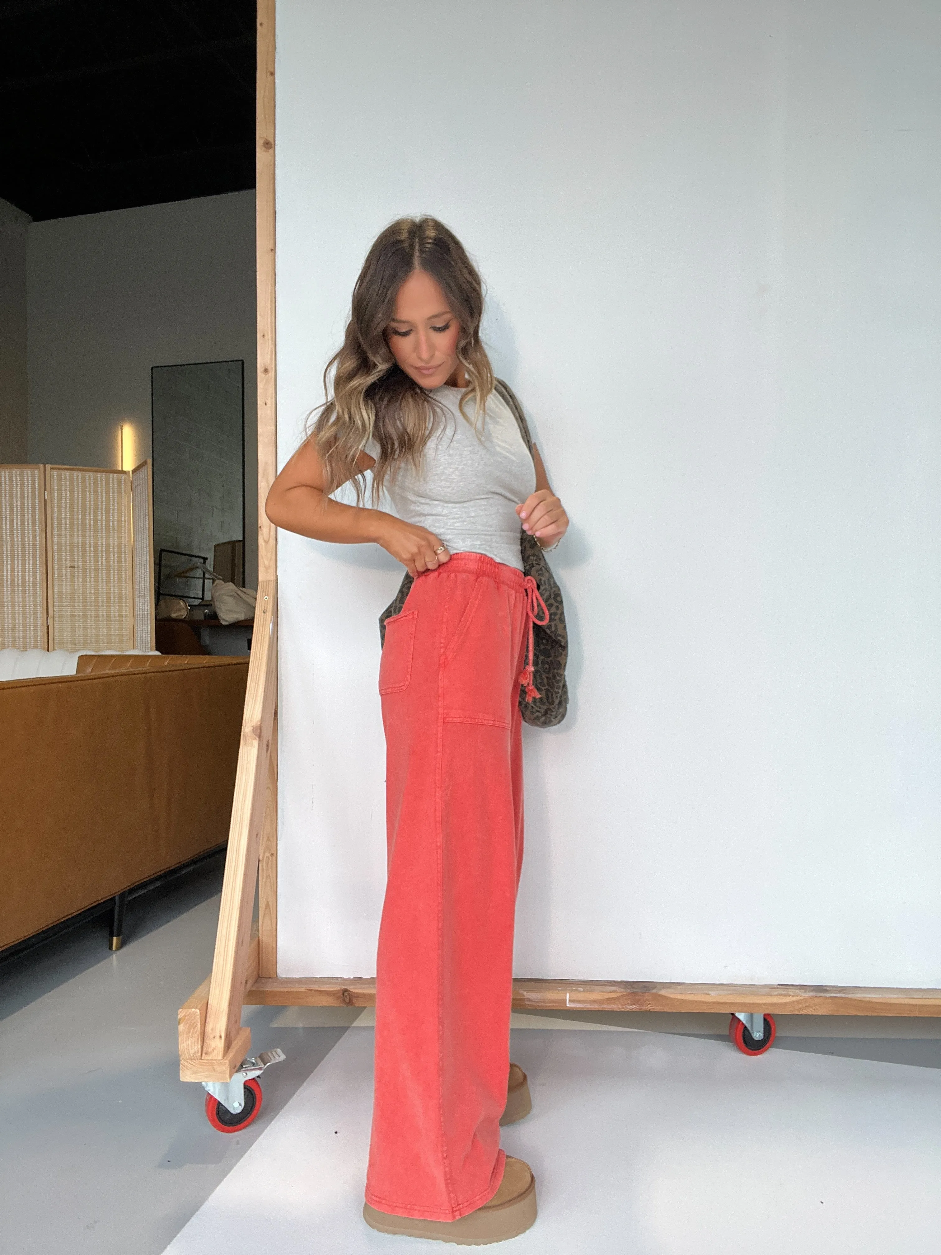 Bloome Wide Leg Pants Fusion Coral sold by Chic by Ally B product image thumbnail 4