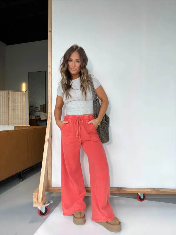 Bloome Wide Leg Pants Fusion Coral sold by Chic by Ally B