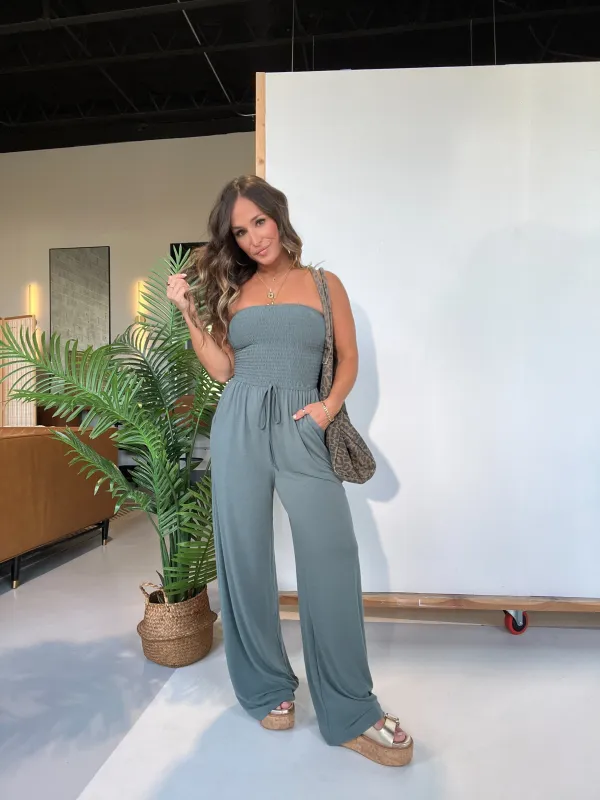 Ocean Breeze Tube Top Jumpsuit Ash Jade sold by Chic by Ally B
