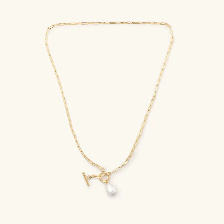 Ursula Pearl Toggle 14K Gold Necklace sold by Chic by Ally B product image thumbnail 2