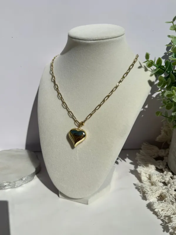 Bubble Heart Chain 14K Gold Necklace sold by Chic by Ally B