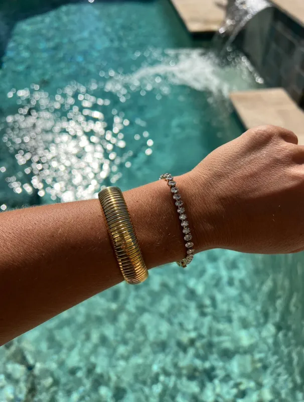 Veronica Bracelet Gold 15mm sold by Chic by Ally B