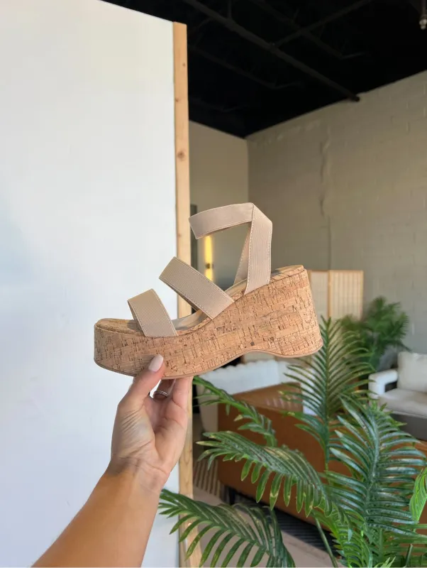 Night Out Wedges Natural Cork sold by Chic by Ally B