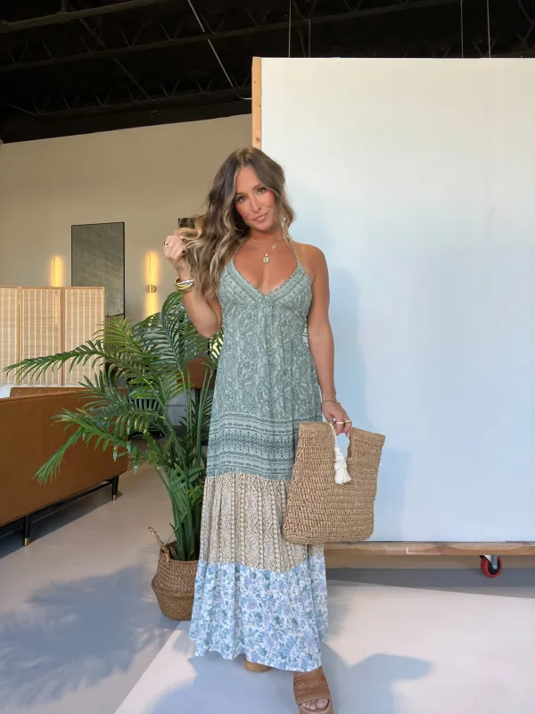 Dawn Before Daylight Tiered Maxi Dress Jade sold by Chic by Ally B