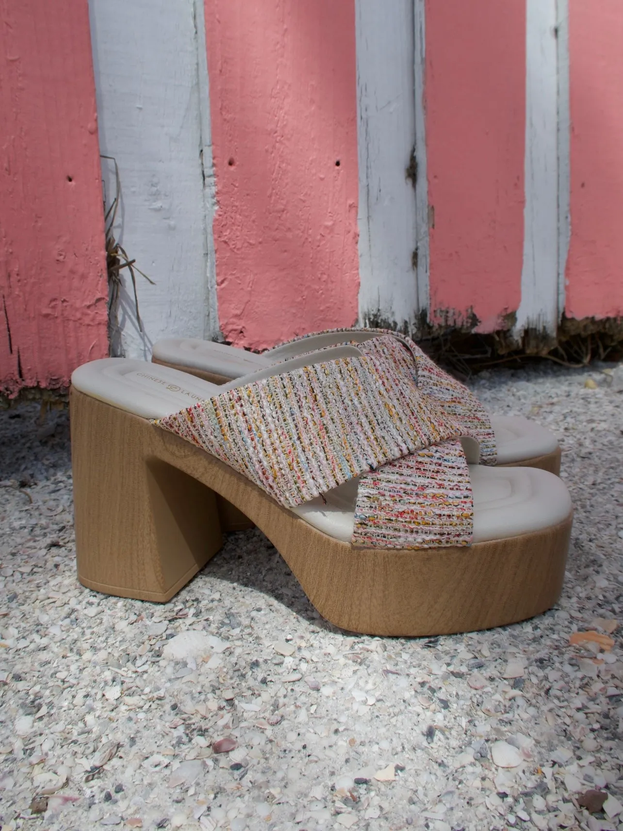 Arling Platform Wedges Multi sold by Chic by Ally B