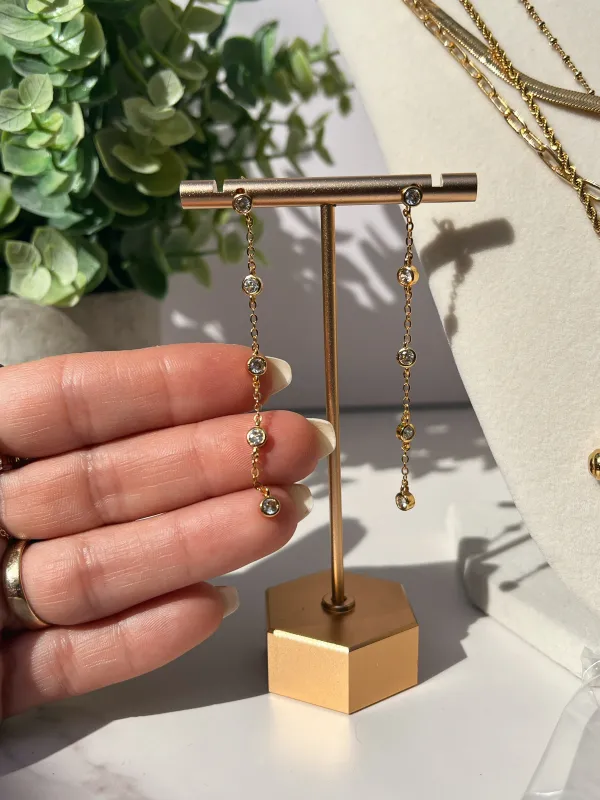 Capri Drop Earrings Gold sold by Chic by Ally B